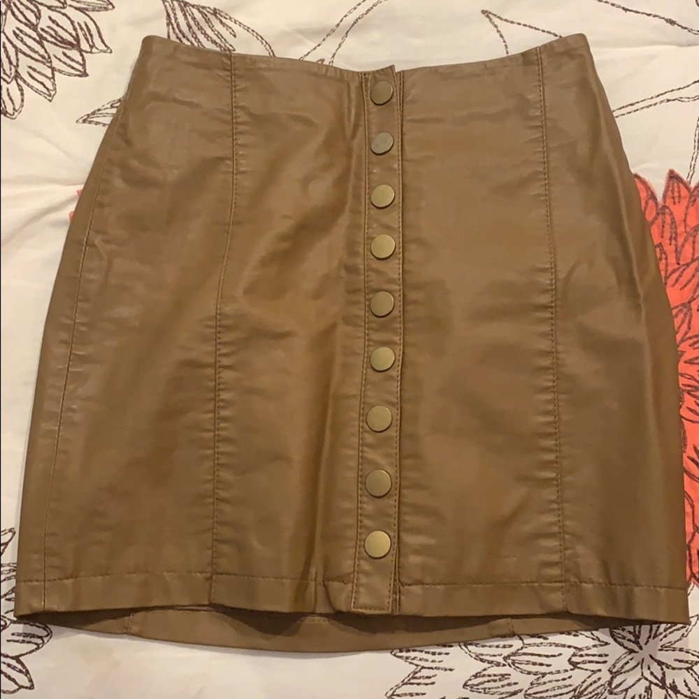 Free people faux leather mini skirt